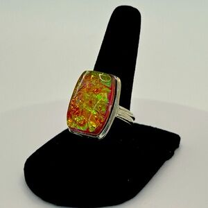 Multicolor Dichroic Statement Ring